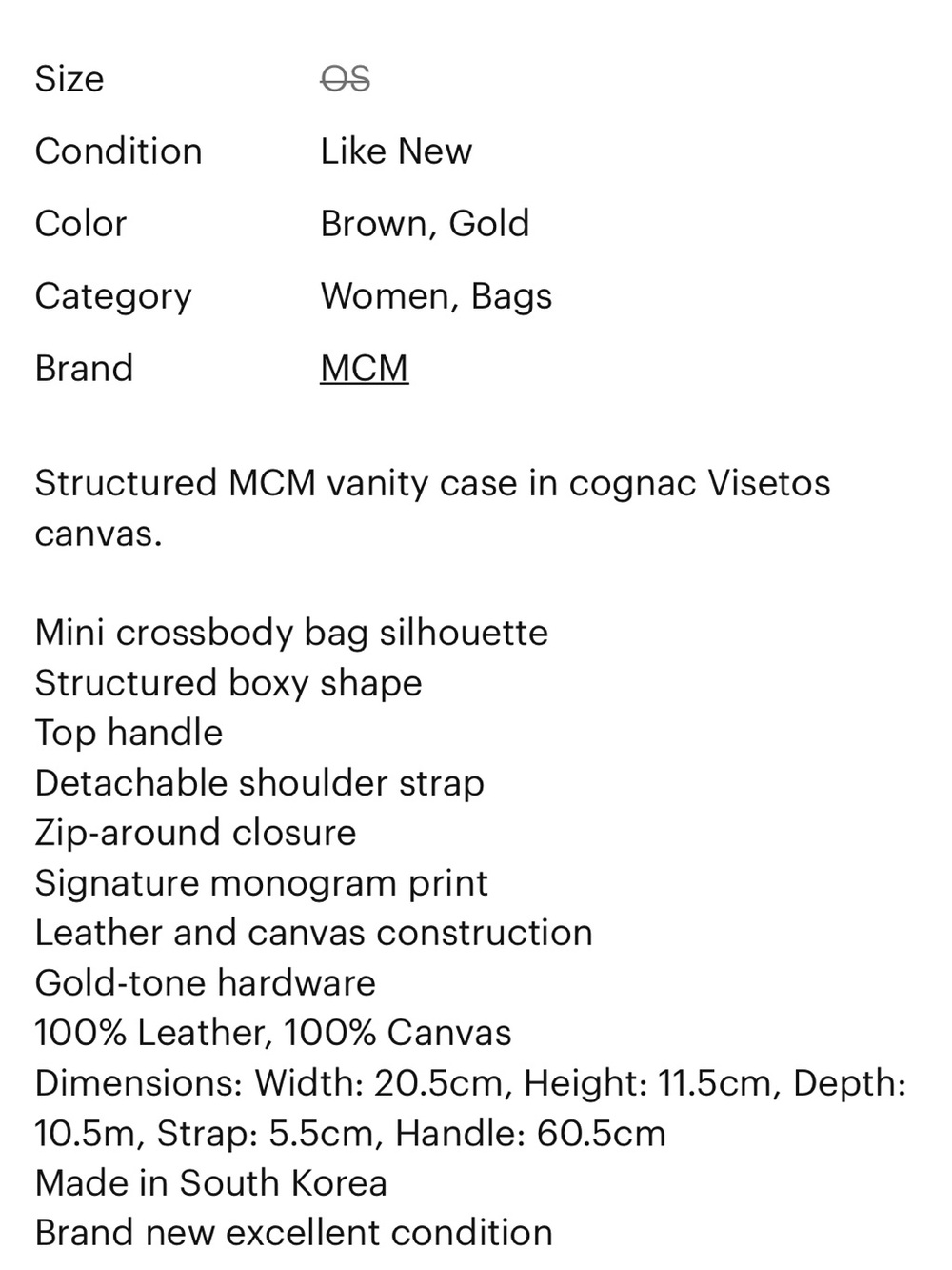 MCM Cognac Monogram Vanity Case with Gold Hardware - Picture 11 of 11